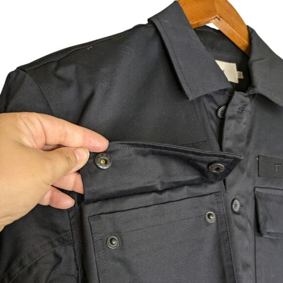 100 Thieves Field Jacket Mens XS Black Military Button Snap Pockets Long Sleeve - Picture 3 of 8